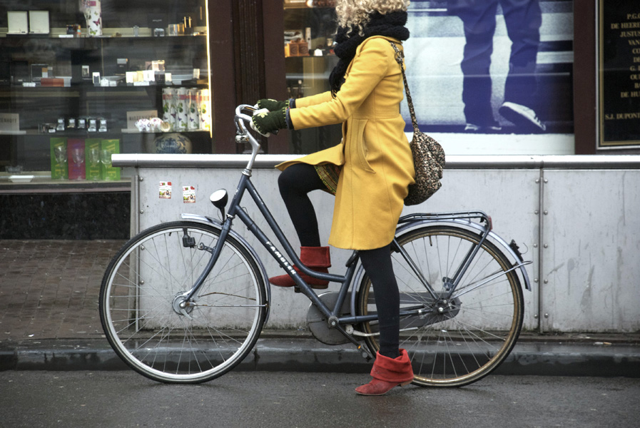 Girl on Bike in Amsterdam