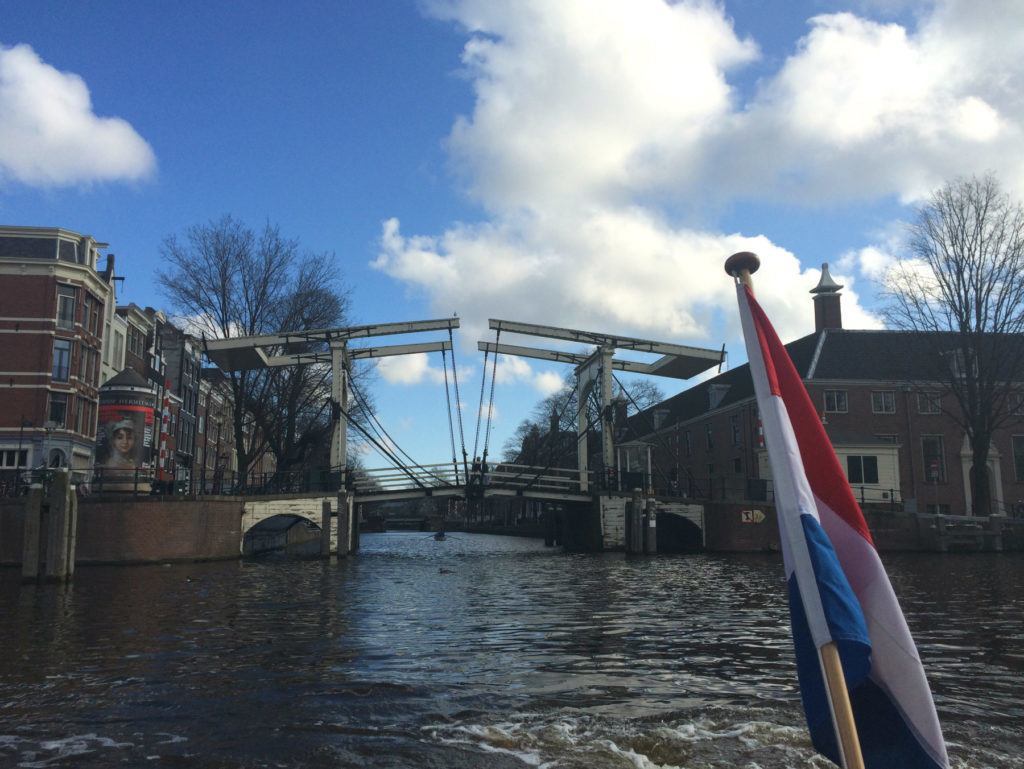 A canal tour in Amsterdam