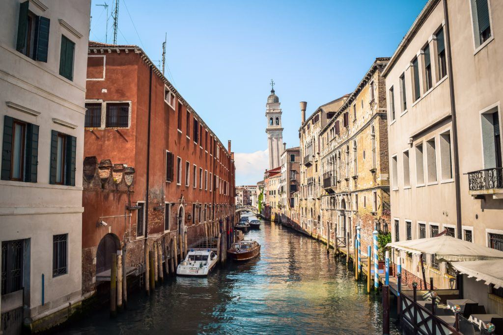 Canal in Venice in the sunshine