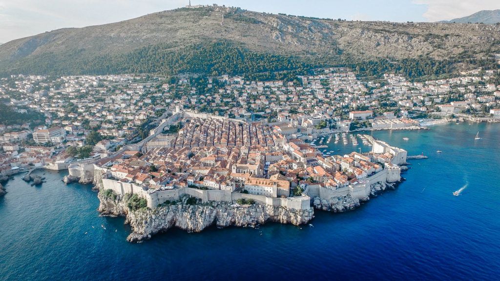 View of Dubrovnik from sky