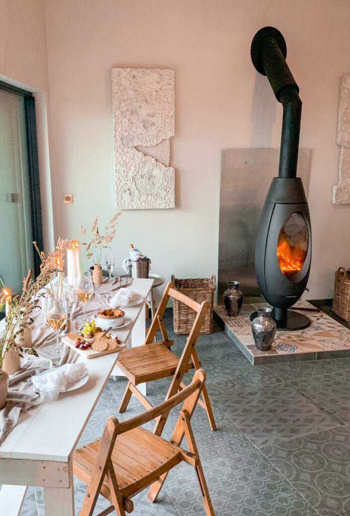 romantic getaway Cornwall - fallen angel - dinner