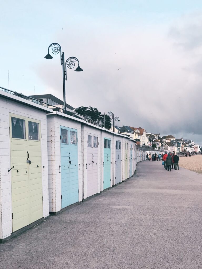 Things-to-do-in-lyme-regis: beach huts on marine parade