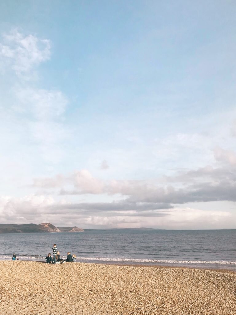 Things-to-do-in-lyme-regis: Town beach view to Golden Cap