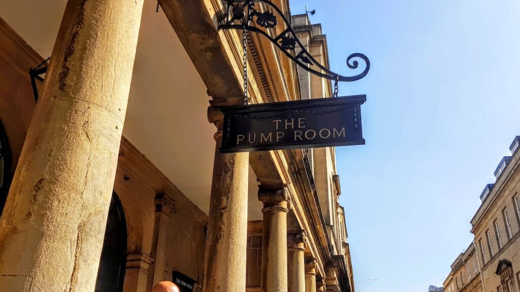 weekend in bath: bath pump room sign
