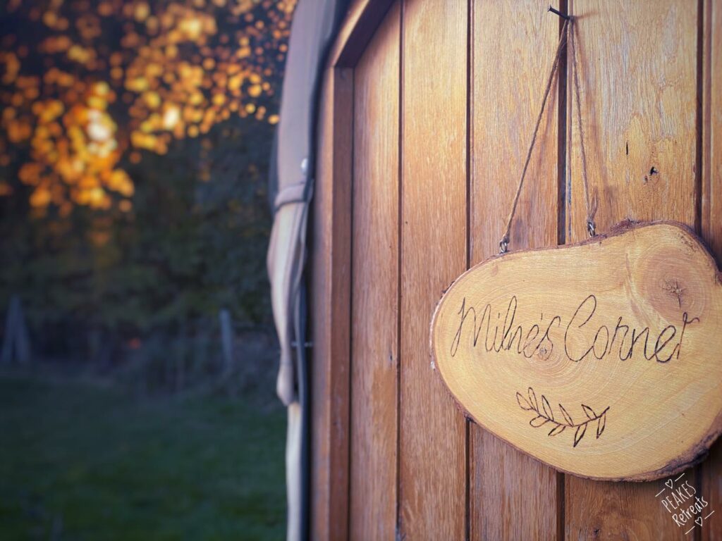 peake's retreats yurts in Staffordshire - yurt door