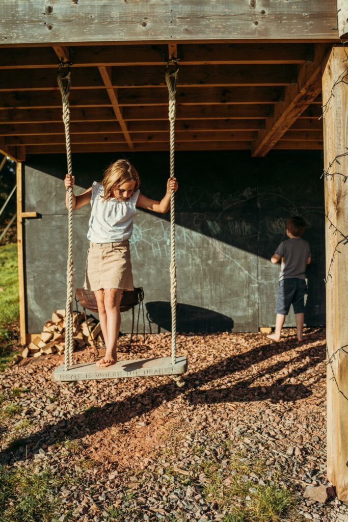 exe valley safari tent devon - swing underneath