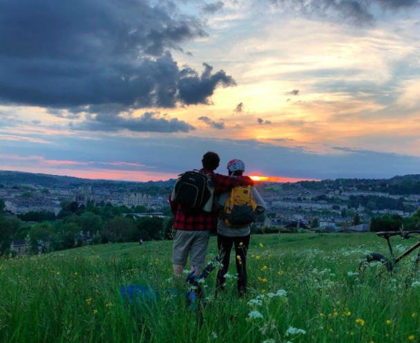 bath guided tour - looking over city at sunset