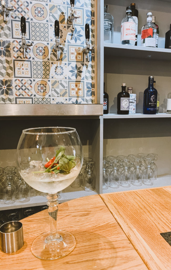 beer and gin house in brecon - gin served in glass