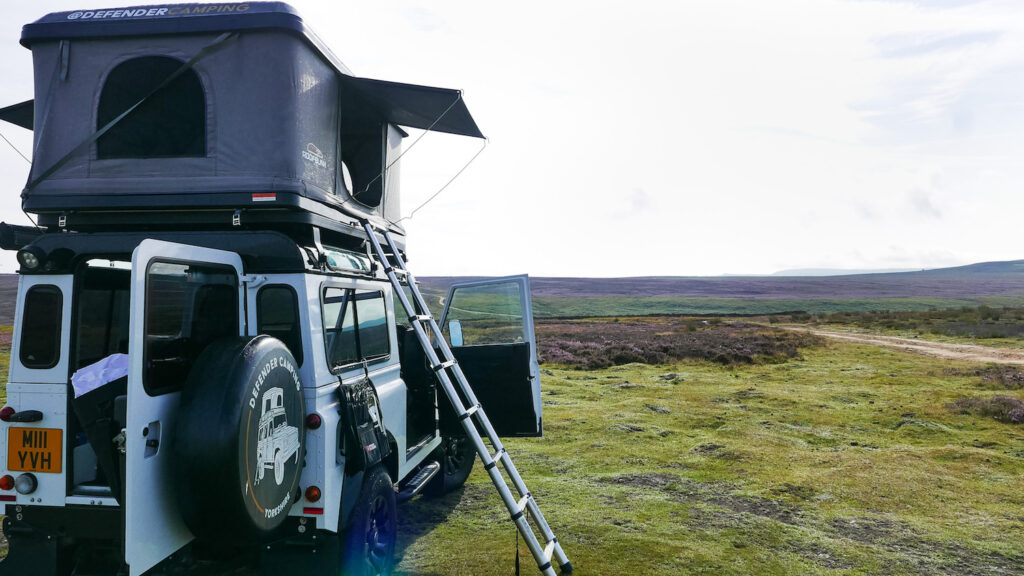 defender-camping - yorkshire vehicle hire: tent and view