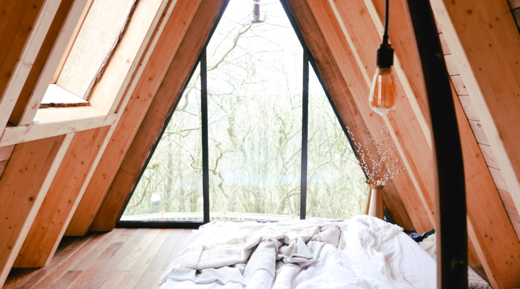 Hudnalls Hideout - treehouse to stay in, Wye Valley. Interior: bedroom