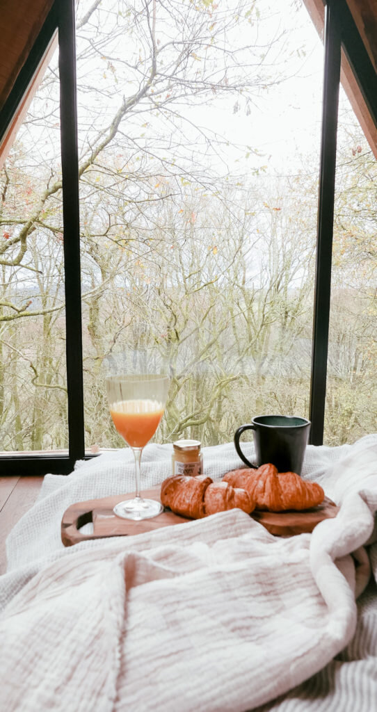 Hudnalls Hideout - treehouse to stay in, Wye Valley. Interior: bedroom