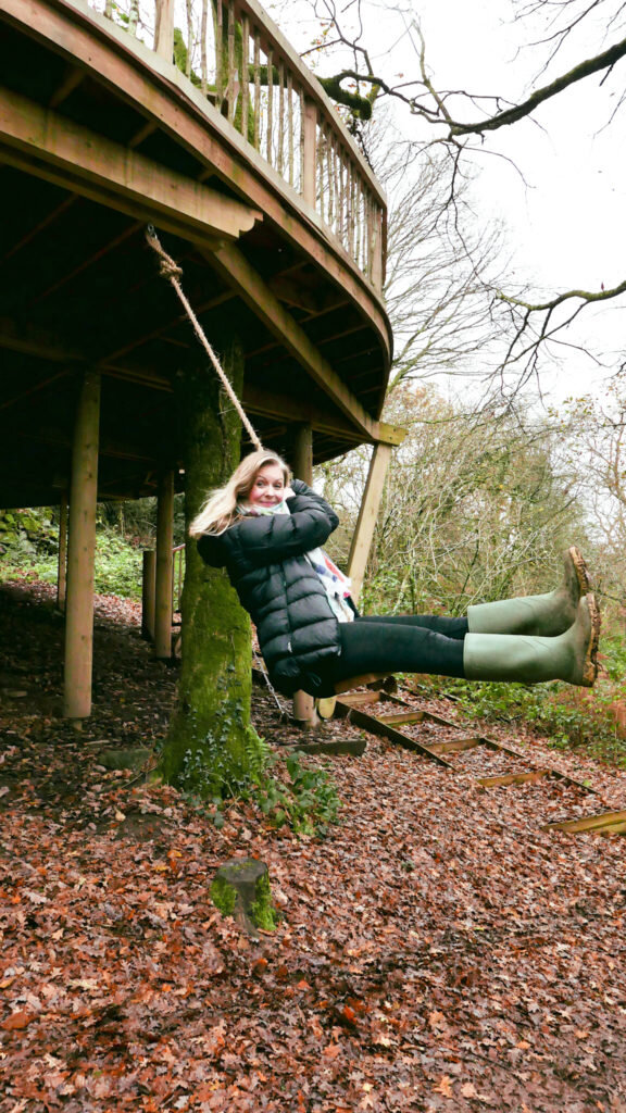 Hudnalls Hideout - treehouse to stay in, Wye Valley. Rope swing
