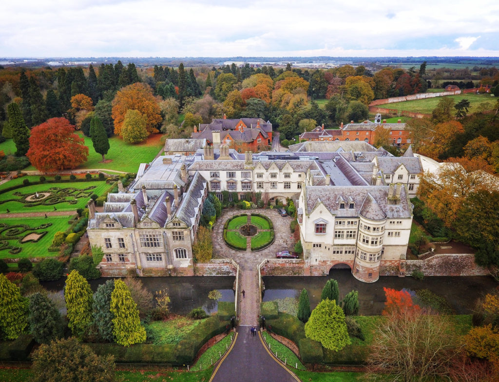 Overhead shot of Coombe Abbey in Warwickshire Overhead shot of Coombe Abbey in Warwickshire
