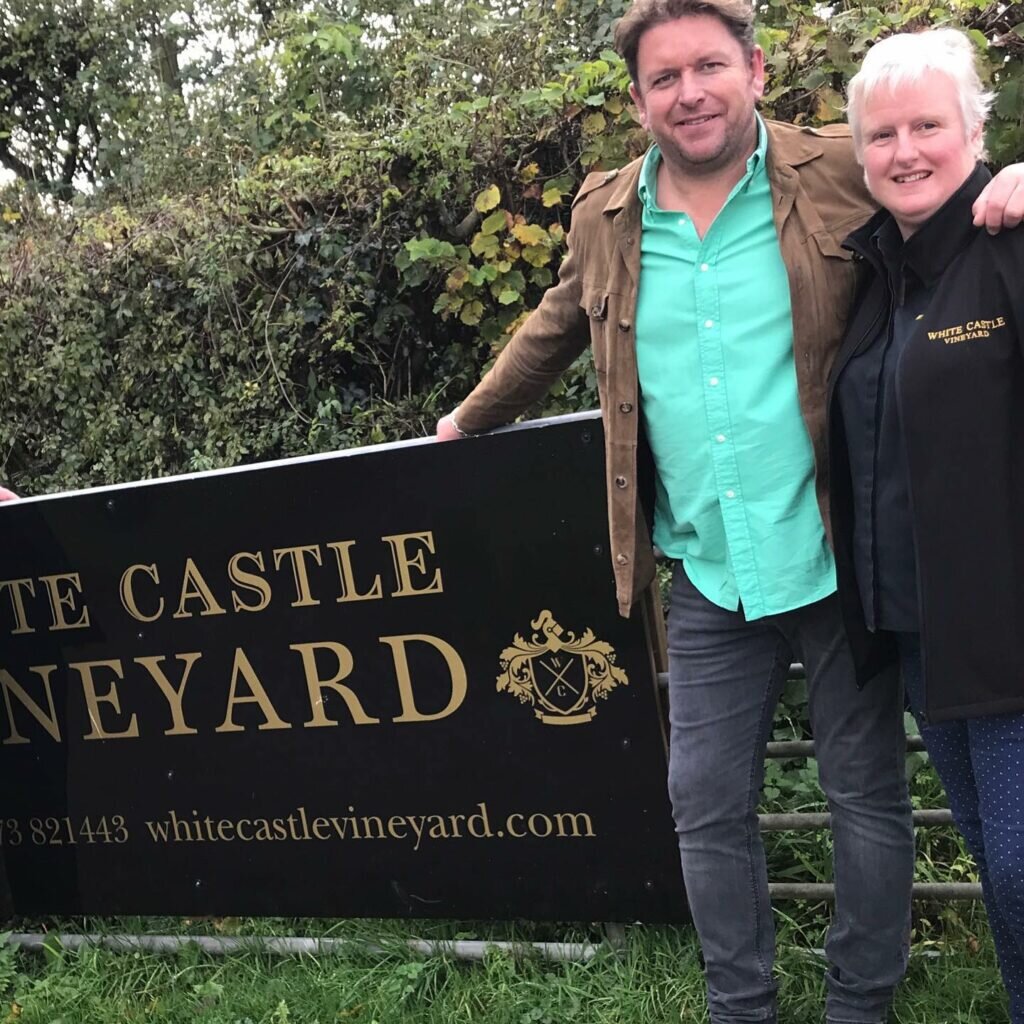 White castle vineyard in Wales: Nicola and James Martin