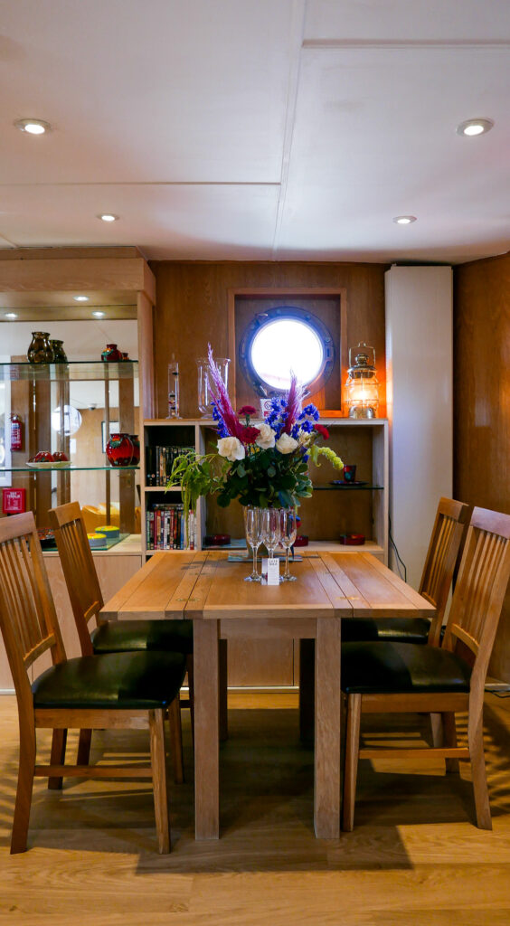 SULA-Lightship-Gloucester-Docks dining table