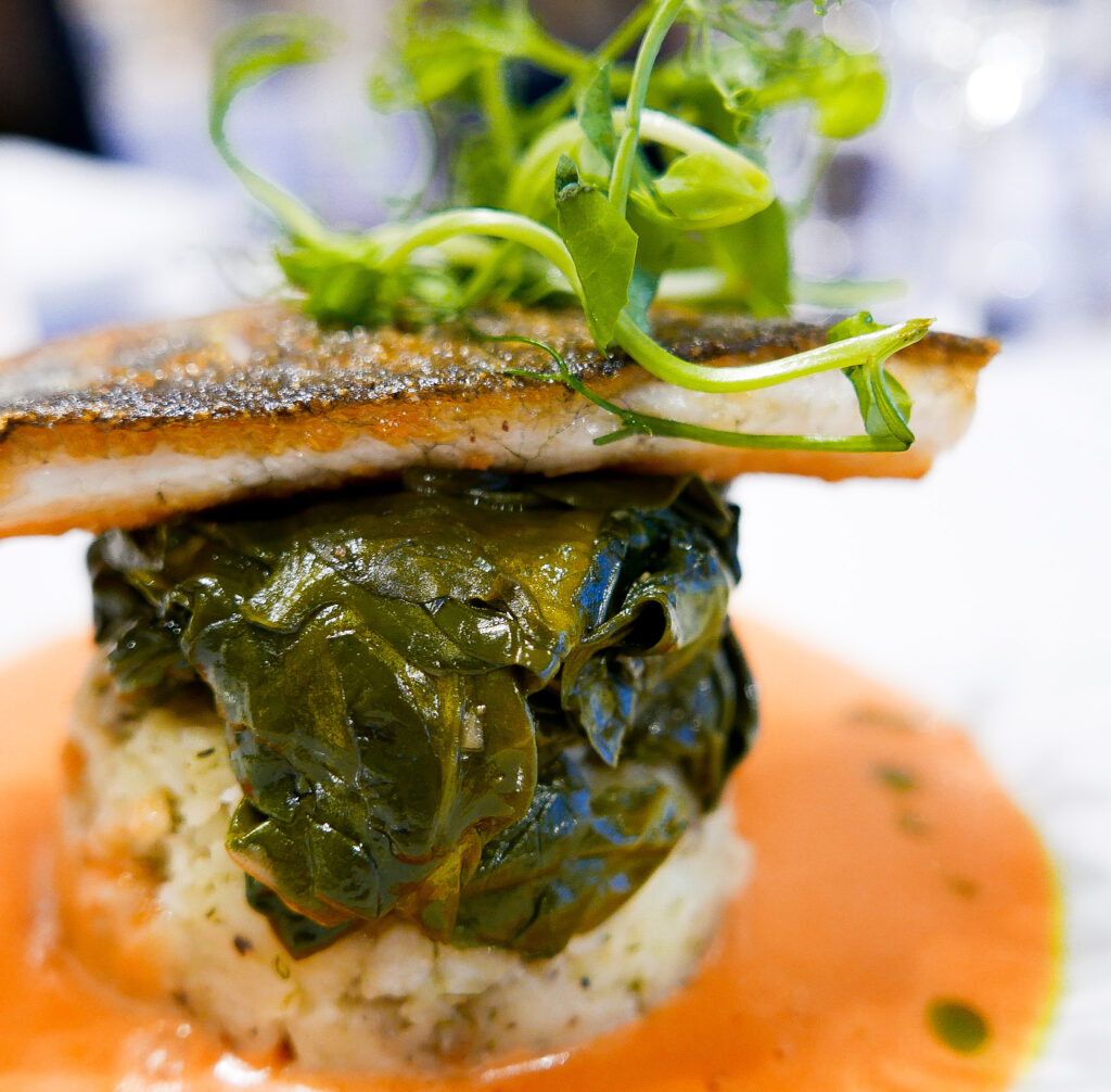 beachcroft-beach-huts: sea bass in restaurant