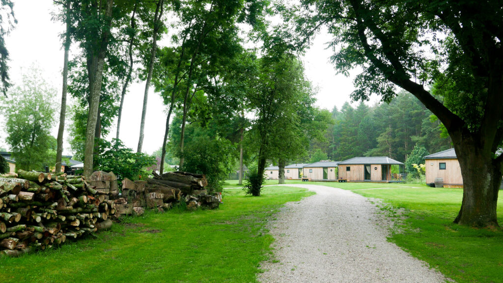 log cabins Shropshire - outside riverside cabins