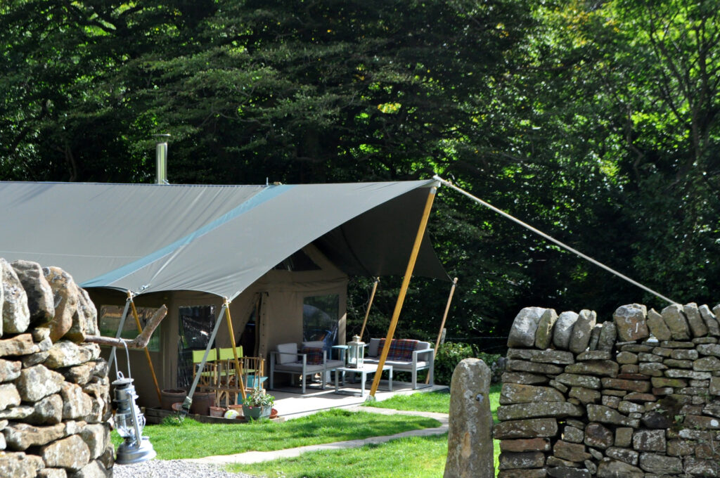 Peak district glamping - outside safari tent