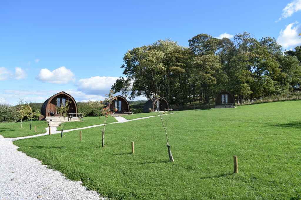 Peak district glamping - pods in field