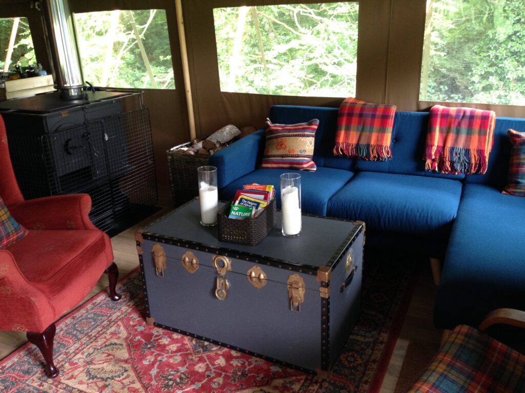 Peak district glamping - living space