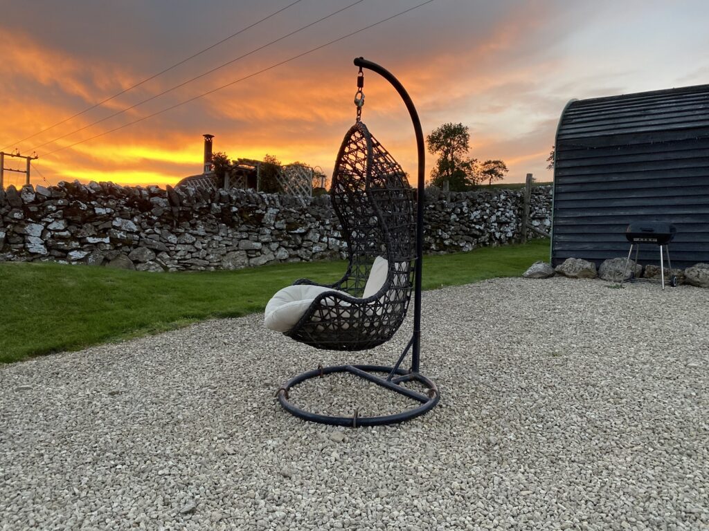 Peak district glamping - hanging chair