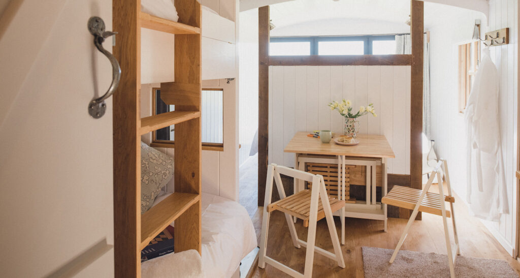 long view lodge glamping in sussex - dining table