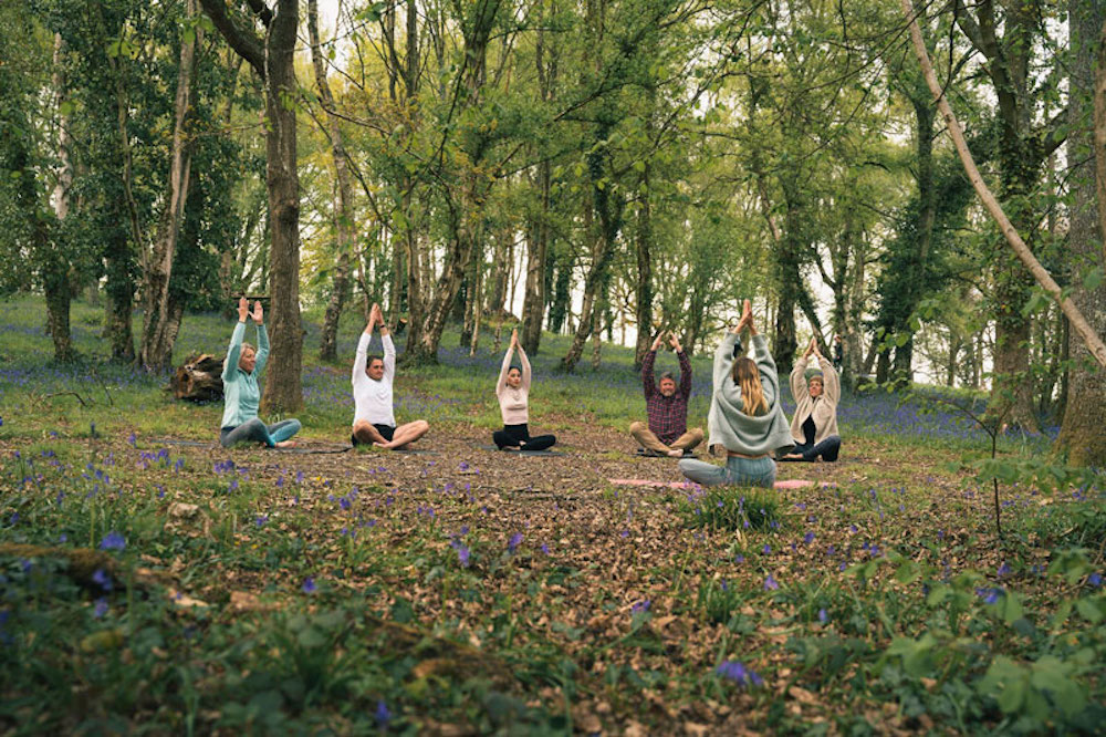 The Wild Times yoga and sup retreats - group yoga in woods