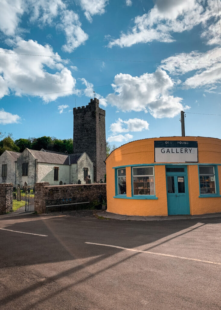 llansteffan in south west wales: llansteffan village and church