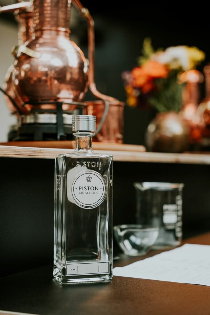 piston gin bottle at gin tasting cheltenham