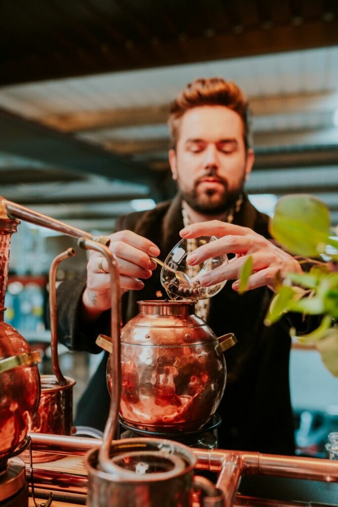 making gin at Piston Gin tasting cheltenham