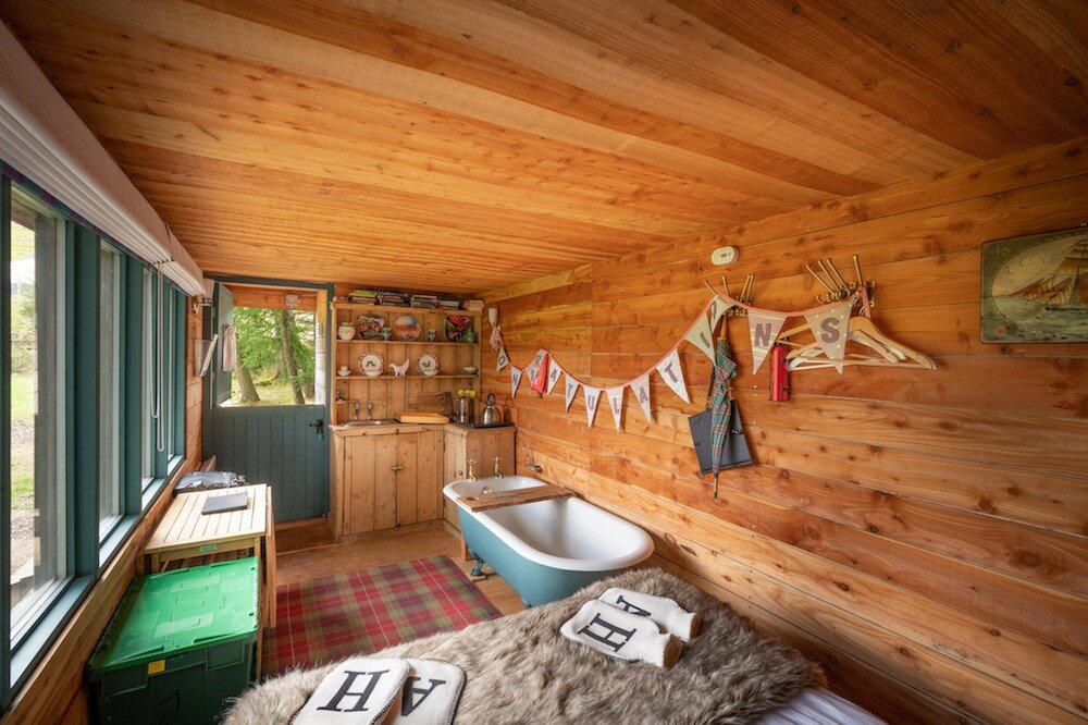 glamping in perthshire scotland - juniper lorry, inside at alexander house