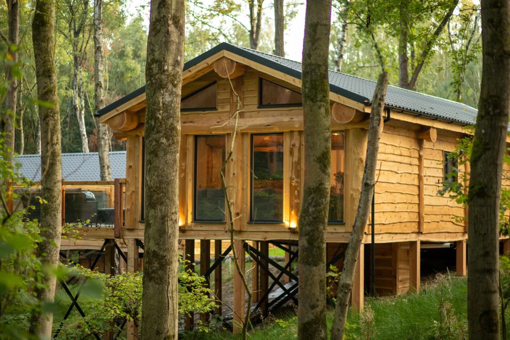 Dog friendly log cabins best sale near me