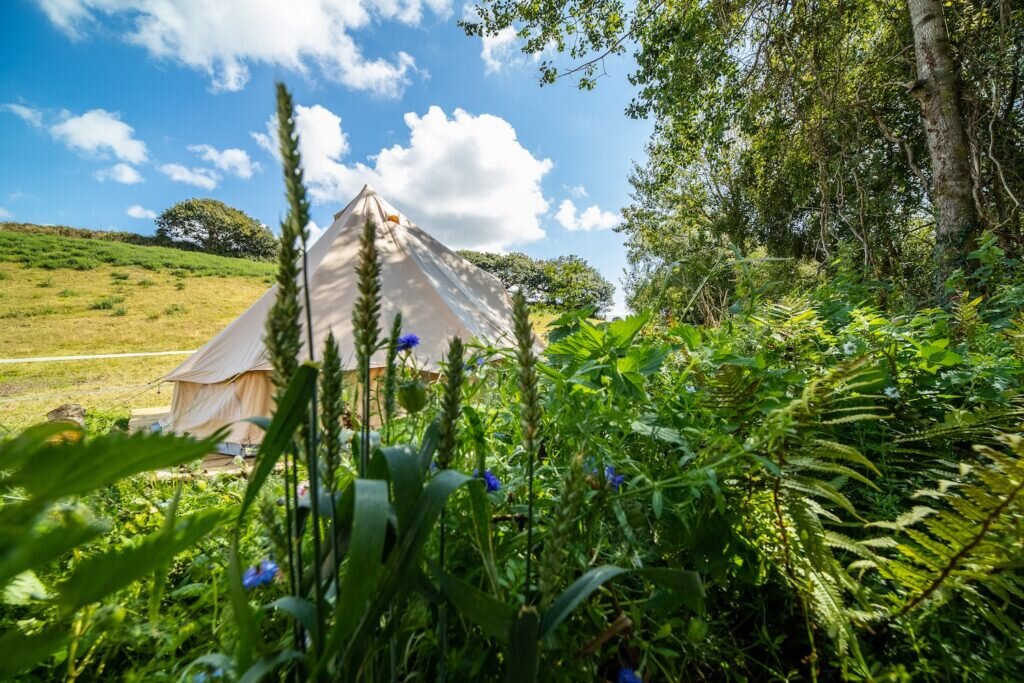 adventure watersports weekend in Cornwall - wild camp in bell tent