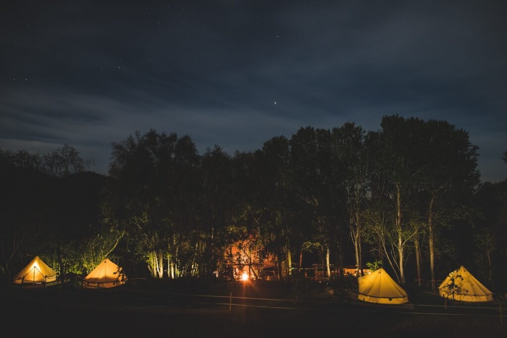 adventure watersports weekend in Cornwall - wild camp in bell tent