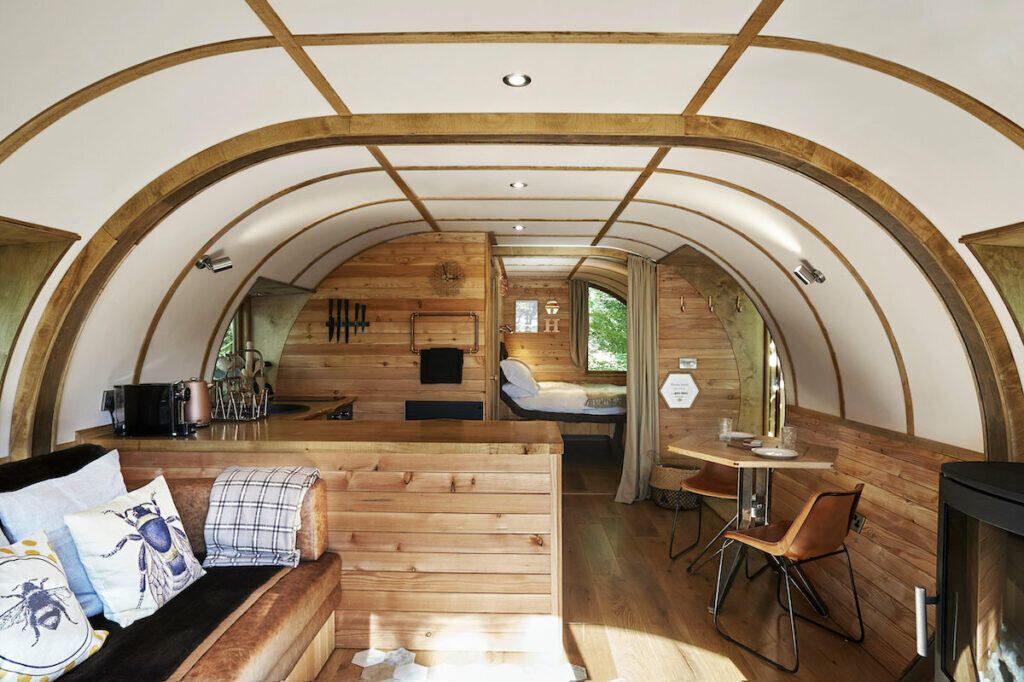 The Hideaway Treehouse at Pickwell Manor in Devon - interior