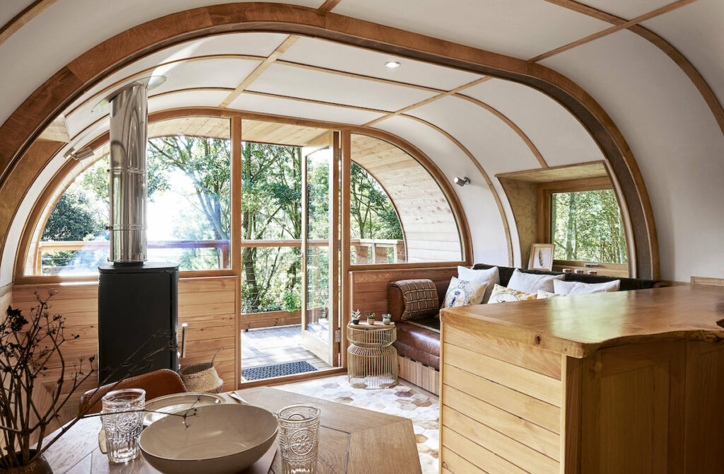 The Hideaway Treehouse at Pickwell Manor in Devon - interior