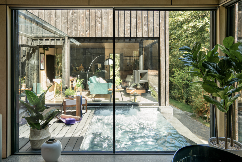 Wildwood Spa in Devon: view to pool