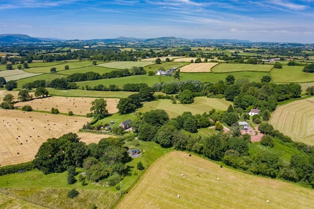 Shepherds Hut Wales - Cromwell's Hideaway aerial view