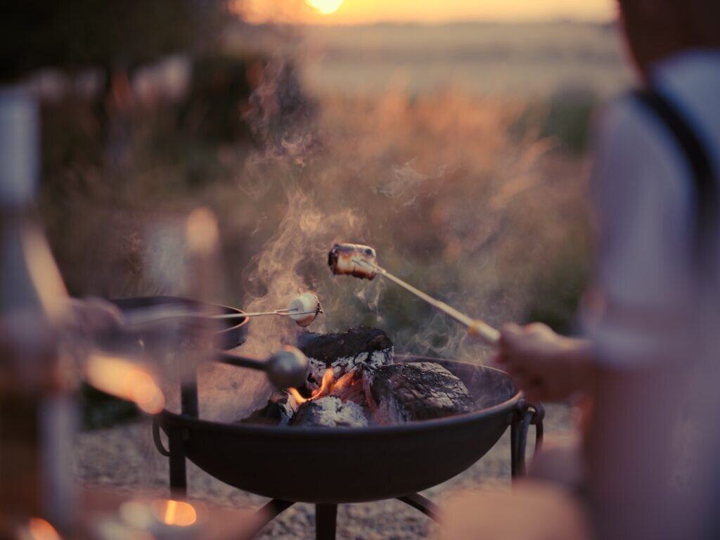 firepit at the nook glamping cheltenham